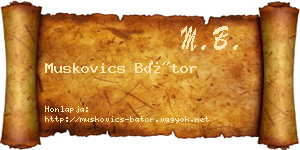 Muskovics Bátor névjegykártya